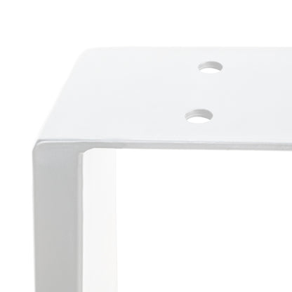 Emuca Set di gambe per tavolo rettangolare Square, larghezza 600mm, Acciaio, Verniciato bianco