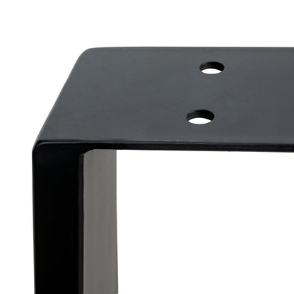 Emuca Set di gambe per tavolo rettangolare Square, larghezza 600mm, Acciaio, Verniciato nero