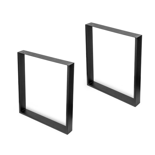 Emuca Set di gambe per tavolo rettangolare Square, larghezza 600mm, Acciaio, Verniciato nero