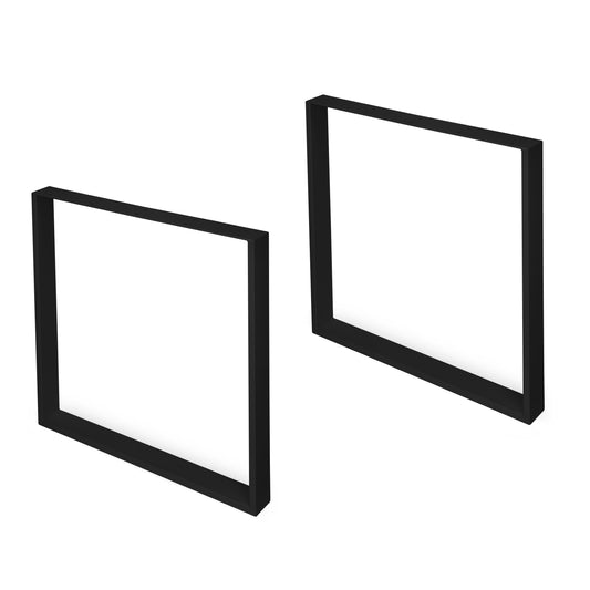Emuca Set di gambe per tavolo rettangolare Square, larghezza 800mm, Acciaio, Verniciato nero
