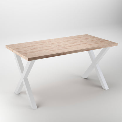 Emuca Set di gambe per tavolo Cross, larghezza 695mm, Acciaio, Verniciato bianco