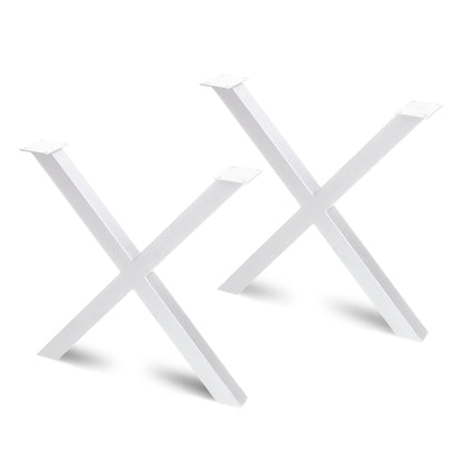 Emuca Set di gambe per tavolo Cross, larghezza 695mm, Acciaio, Verniciato bianco