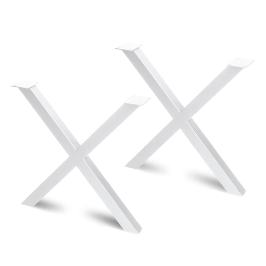 Emuca Set di gambe per tavolo Cross, larghezza 695mm, Acciaio, Verniciato bianco