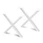 Emuca Set di gambe per tavolo Cross, larghezza 695mm, Acciaio, Verniciato bianco