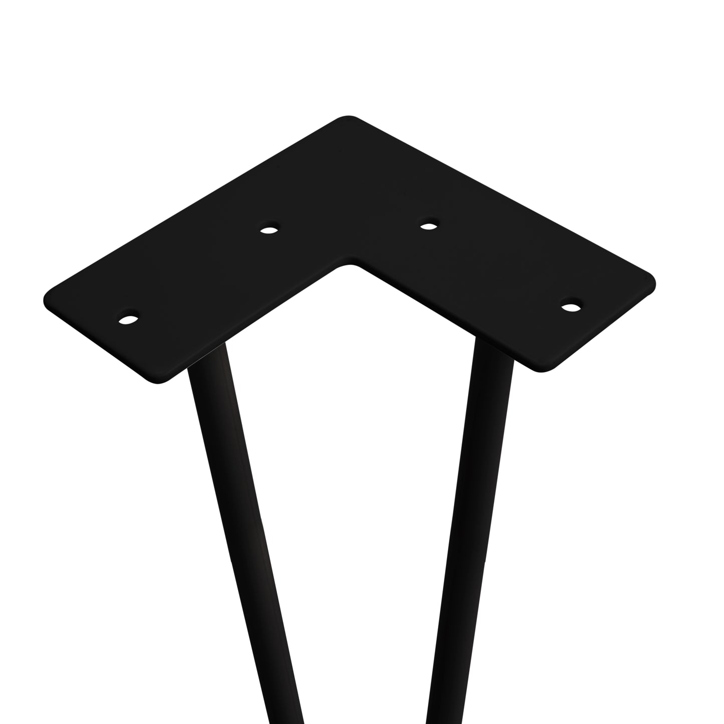 Emuca Lotto di 4 gambe Hairpin a 2 aste per tavolo, altezza 400mm, Acciaio, Verniciato nero