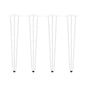 Emuca Lotto di 4 gambe Hairpin a 3 aste per tavolo, altezza 710mm, Acciaio, Verniciato bianco