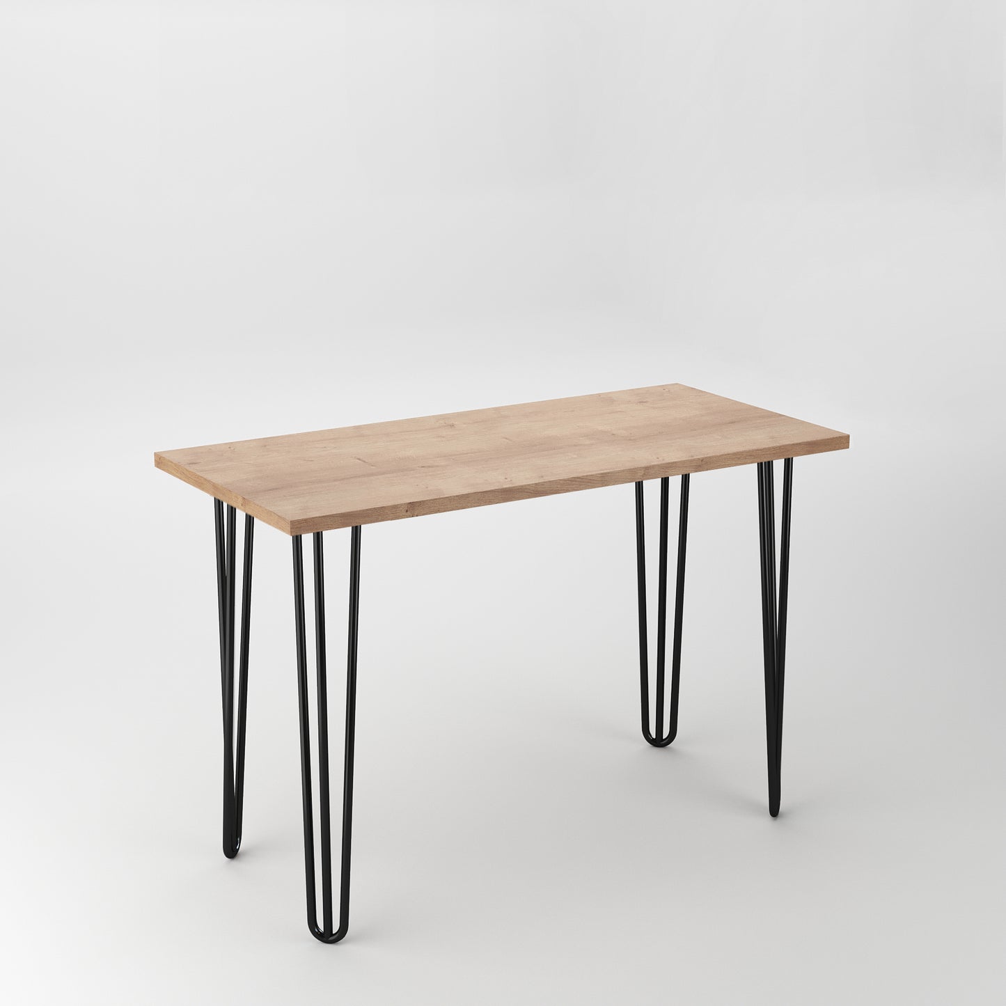 Emuca Lotto di 4 gambe Hairpin a 3 aste per tavolo, altezza 710mm, Acciaio, Verniciato nero