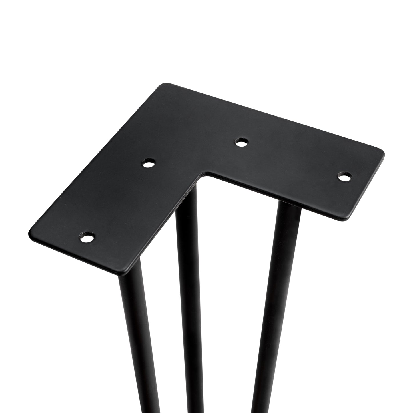 Emuca Lotto di 4 gambe Hairpin a 3 aste per tavolo, altezza 710mm, Acciaio, Verniciato nero