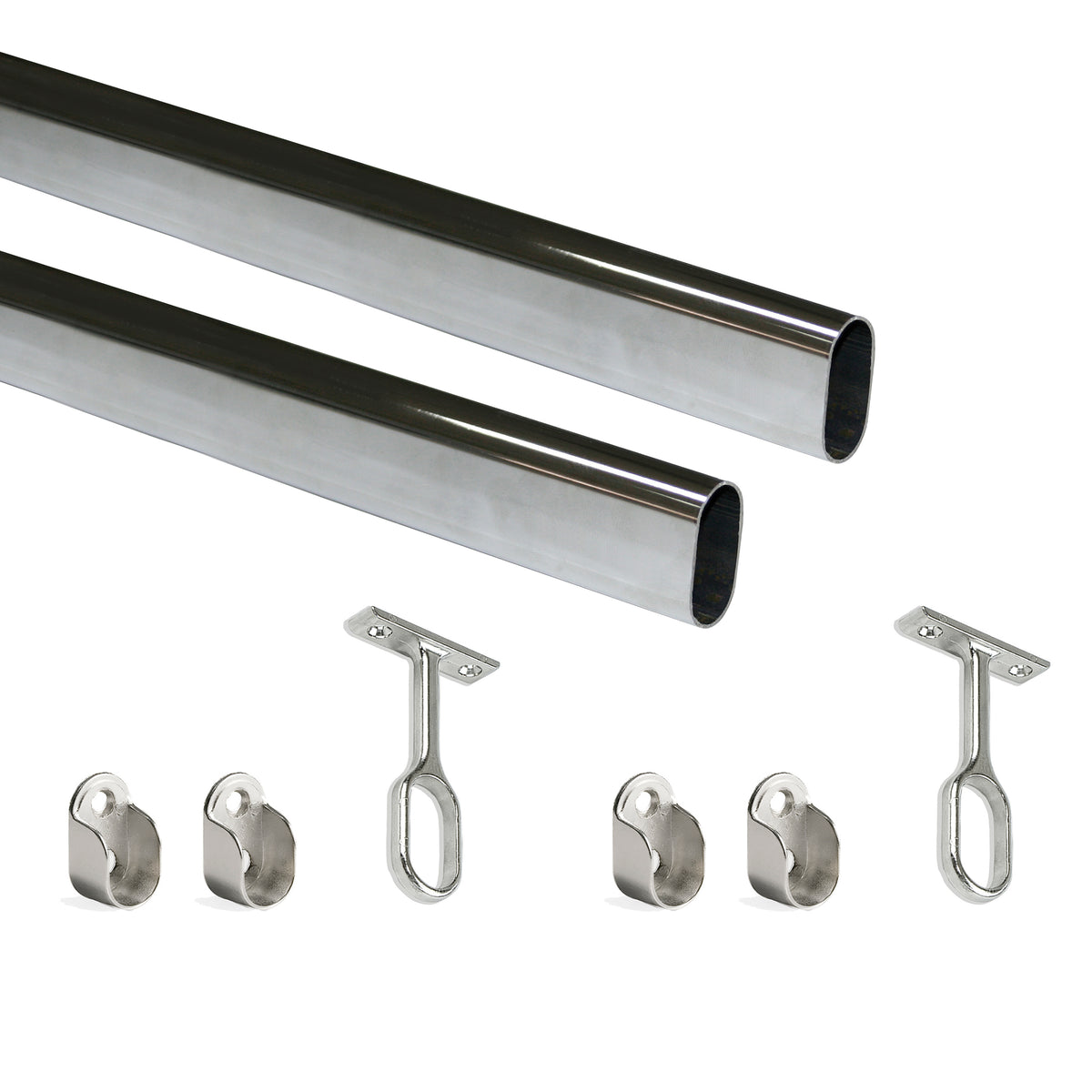 Kit tubo per armadio 30x15 mm acciaio