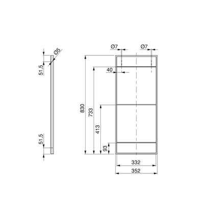 Emuca Set di telai per scaffali Lader, altezza 830 mm, Acciaio, Verniciato nero