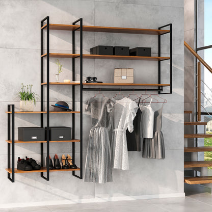 Emuca Set di telai per scaffali Lader, altezza 830 mm, Acciaio, Verniciato nero