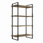 Emuca Kit di scaffali Lader con struttura e ripiani, altezza 1150 mm, Acciaio, Verniciato nero e Legno