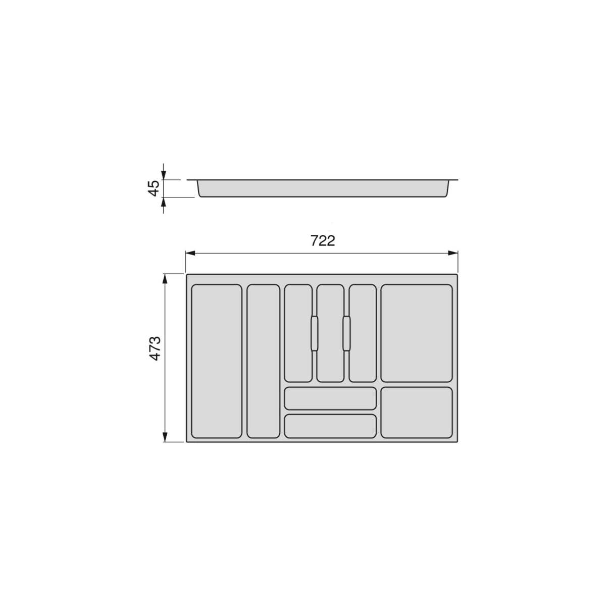 Portaposate Optima Vertex/Concept/Convex  500mm (Spalle 16mm)