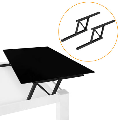 Emuca Set di meccanismi di sollevamento per tavolino, che permette di sollevare il tavolo di 135 mm, Acciaio, Verniciato nero