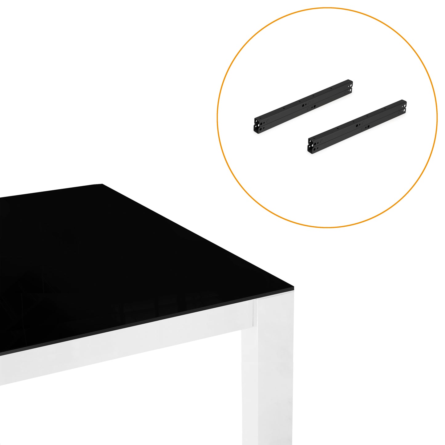 Emuca Set di meccanismi di sollevamento per tavolino, che permette di sollevare il tavolo di 135 mm, Acciaio, Verniciato nero