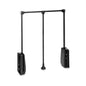 Emuca Appendiabiti per armadio Hang, larghezza regolabile 600-830 mm, Acciaio e Tecnoplastica, Verniciato nero