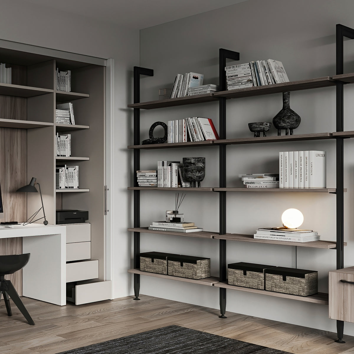 Set staffe Zero per mensola in legno