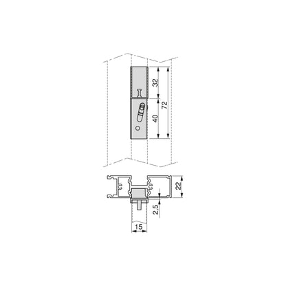 Emuca Kit di staffe per 4 ripiani in legno e 1 asta appendiabiti lunga 1 m Zero, Alluminio e Zama e Tecnoplastica, Verniciato nero testurizzato