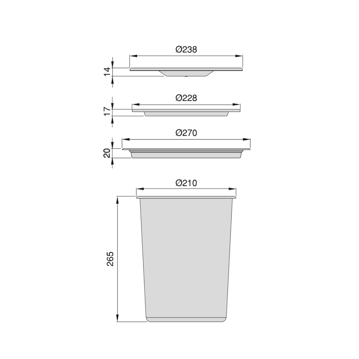 Pattumiera da incasso Recycle per piano cucina