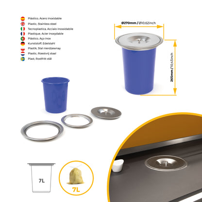 Pattumiera da incasso Recycle per piano cucina