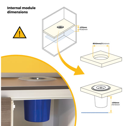 Pattumiera da incasso Recycle per piano cucina