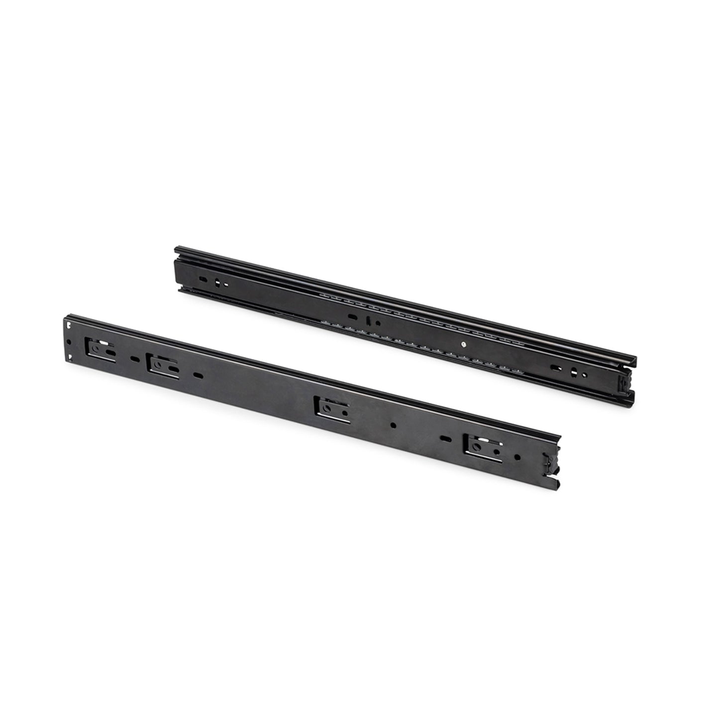 Emuca Lotto di 5 set guide per cassetti, a sfera, altezza 45 mm, profondità 450 mm, estrazione totale, Nera