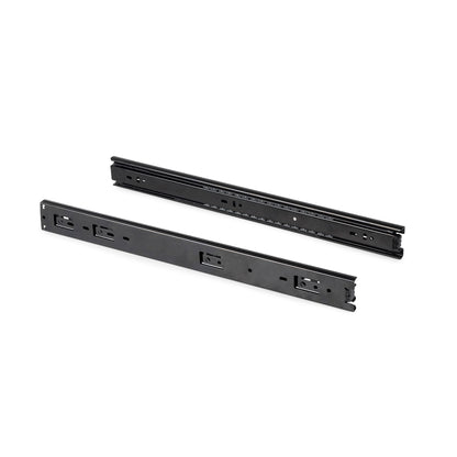 Emuca Lotto di 5 set guide per cassetti, a sfera, altezza 45 mm, profondità 450 mm, estrazione totale, Nera