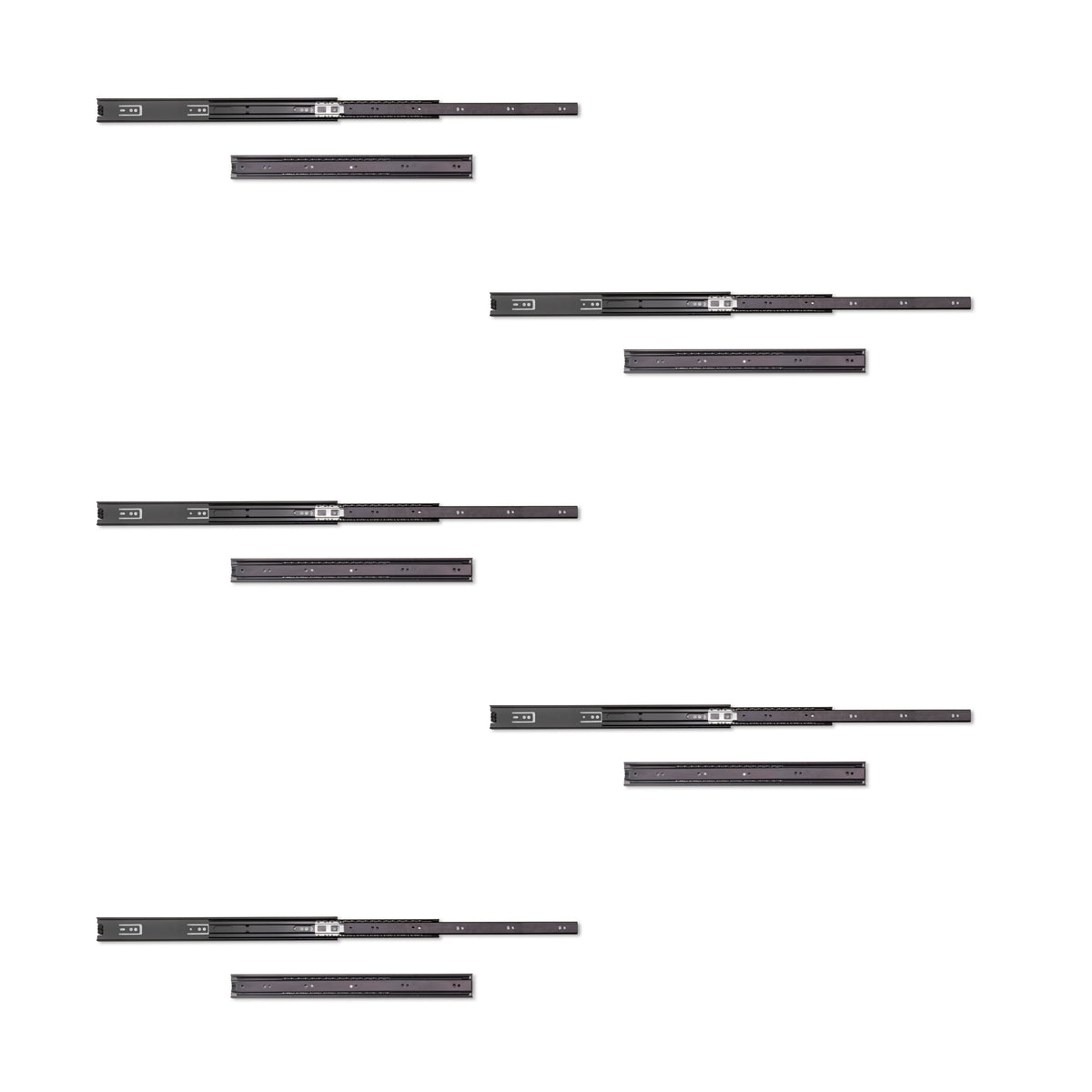 Guide a sfera per cassetti ad estrazione totale, altezza 45 mm