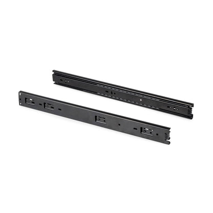 Emuca Lotto di 5 set guide per cassetti, a sfera, altezza 45 mm, profondità 600 mm, estrazione totale, Nera