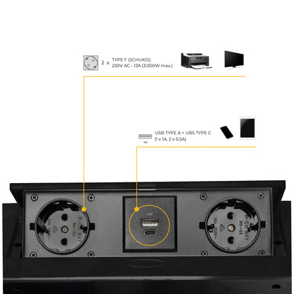 Multipresa Atom 26 Lite per scrivania (225x111mm)