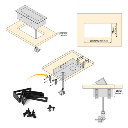 Multipresa Atom 26 Lite per scrivania (225x111mm)