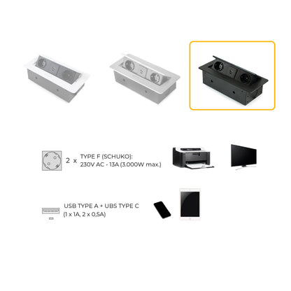 Multipresa Atom 26 Lite per scrivania (225x111mm)