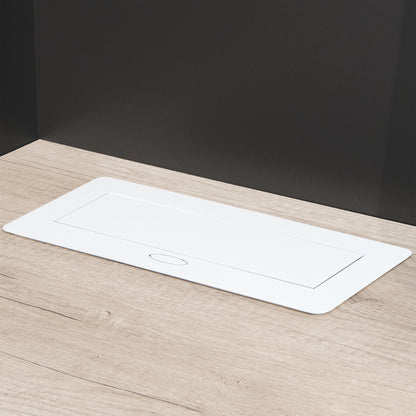 Emuca Multiconnettore da tavolo Atom 26 Lite, 225x111 mm, 2 prese Schuko, 1 USB Tipo A, 1 USB Tipo C, Zama-Acciaio-Plastica, Bianco