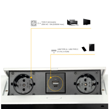 Multipresa Atom 26 Lite per scrivania (225x111mm)