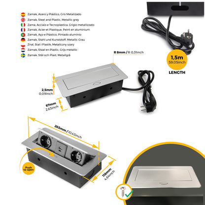 Multipresa Atom 26 Lite per scrivania (225x111mm)