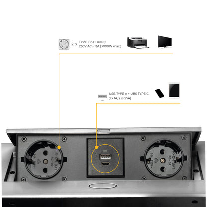 Multipresa Atom 26 Lite per scrivania (225x111mm)