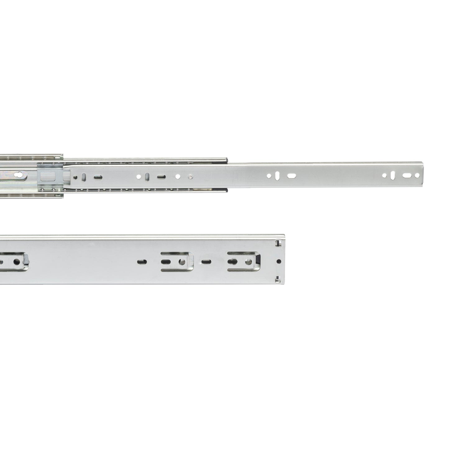 Emuca Lotto di 2 set guide per cassetti, a sfera, per cassetti con carichi pesanti, estrazione totale, altezza 51 mm, profondità 700 mm, Acciaio, Zincato bianco