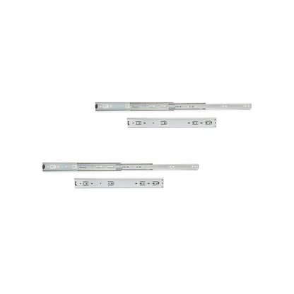 Emuca Lotto di 2 set guide per cassetti, a sfera, per cassetti con carichi pesanti, estrazione totale, altezza 51 mm, profondità 700 mm, Acciaio, Zincato bianco