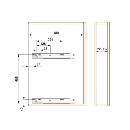 Emuca Portabottiglie estraibile Suprastar con chiusura soft, modulo 150 mm, Acciaio, Cromato