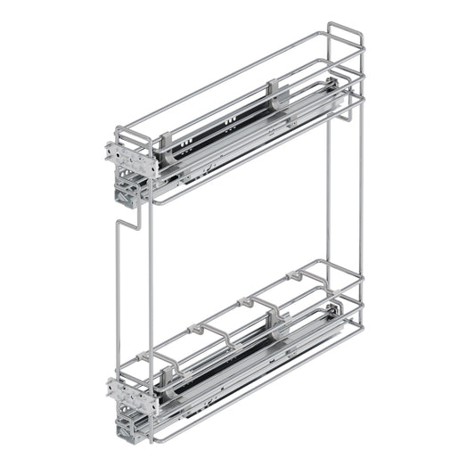 Emuca Portabottiglie estraibile Suprastar con chiusura soft, modulo 200 mm, Acciaio, Cromato