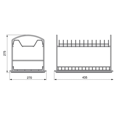Emuca Scolapiatti da appoggioSuprastar, 435x270x275 mm, Acciaio, Cromato lucido