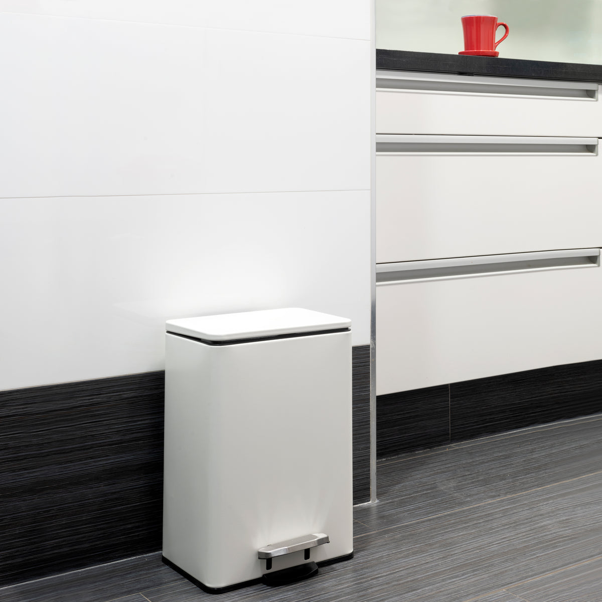 Pattumiera rettangolare esterna Recycle con apertura a pedale