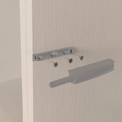 Emuca Lotto di 10 chiusure per porte da avvitare ai mobili con regolazione Push Lite, lunghezza 80 mm, Chiusura soft, Tecnoplastica, Grigia