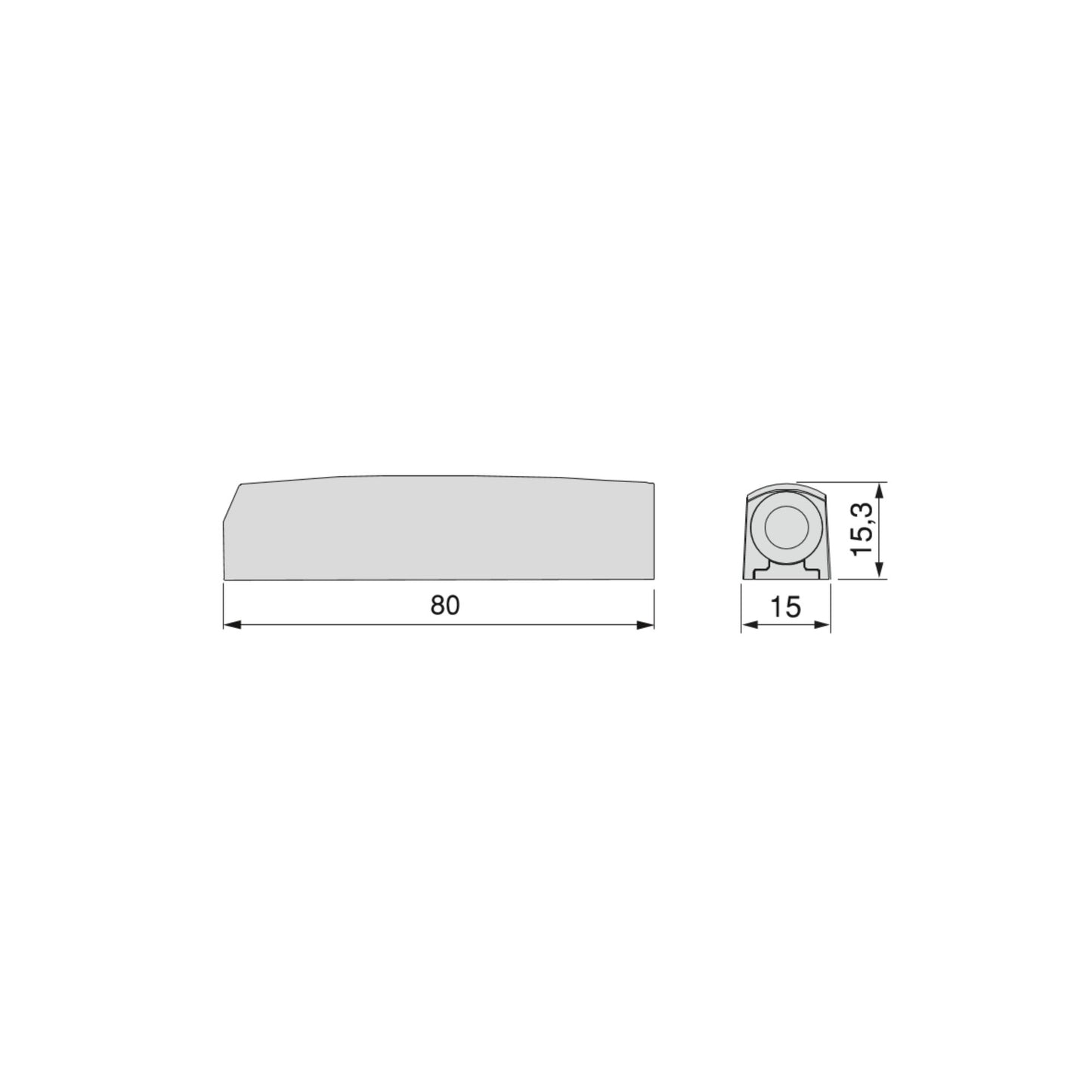 Emuca Lotto di 10 chiusure per porte da avvitare ai mobili con regolazione Push Lite, lunghezza 80 mm, Magnetica, Tecnoplastica, Grigia