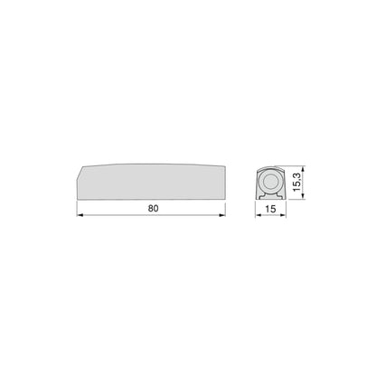 Emuca Lotto di 10 chiusure per porte da avvitare ai mobili con regolazione Push Lite, lunghezza 80 mm, Magnetica, Tecnoplastica, Grigia