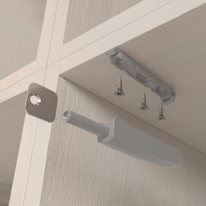 Emuca Lotto di 10 chiusure per porte da avvitare ai mobili con regolazione Push Lite, lunghezza 80 mm, Magnetica, Tecnoplastica, Grigia