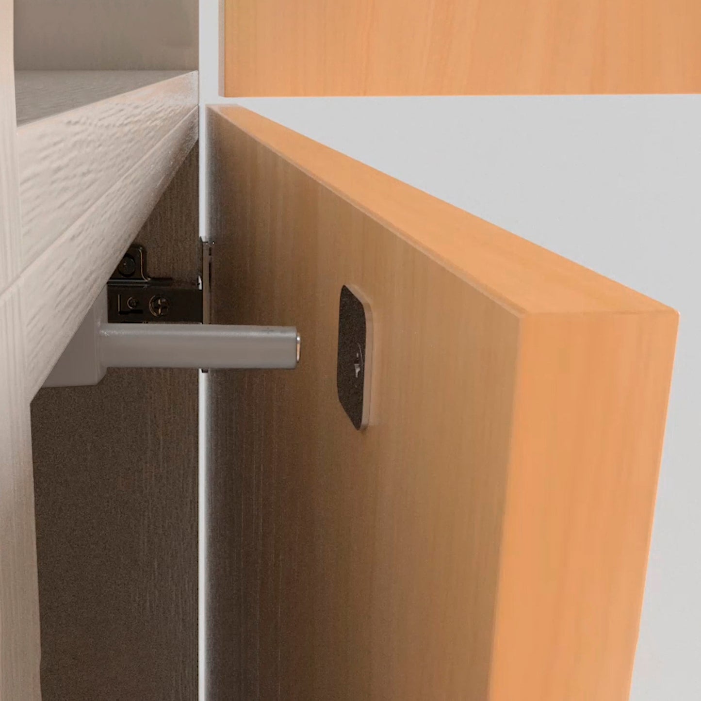 Emuca Lotto di 10 chiusure per porte da avvitare ai mobili con regolazione Push Lite, lunghezza 80 mm, Magnetica, Tecnoplastica, Grigia