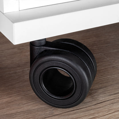 Emuca Lotto di 4 ruote Hole con piastra di montaggio, diametro 65 mm, Acciaio, Verniciato nero e Tecnoplastica
