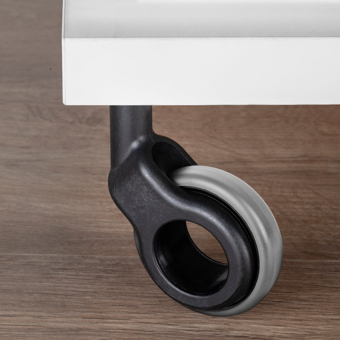 Emuca Lotto di 4 ruote Hole 2 con piastra di montaggio, diametro 60 mm, Acciaio e plastica, Tecnoplastica grigio