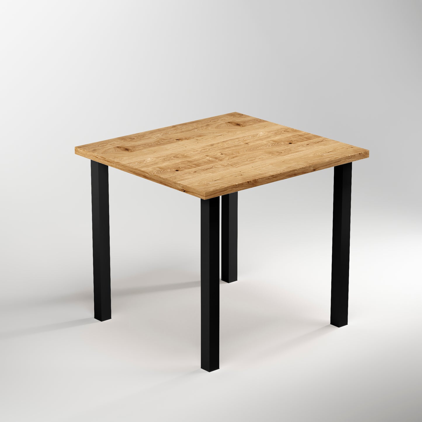 Emuca Lotto di 4 gambe quadrate per tavolo, 50x50mm, Acciaio, Verniciato nero